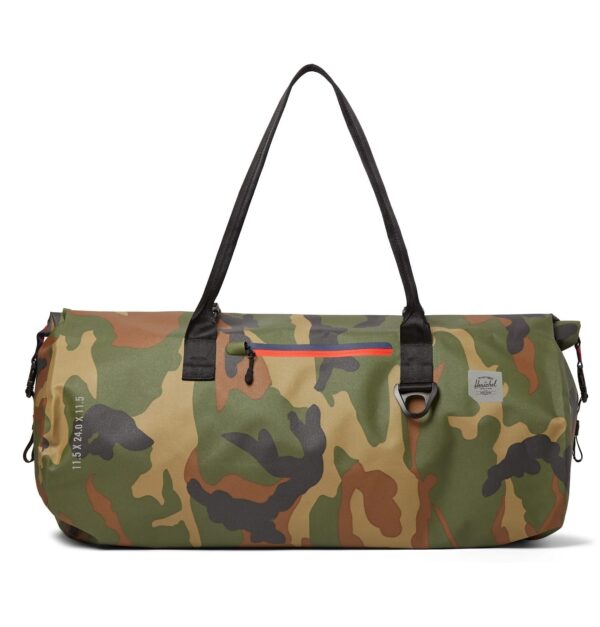 Camouflage-Print Tarpaulin Dry Duffle Bag