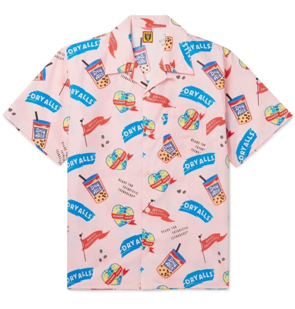 Camp-Collar Printed Cotton-Poplin Shirt